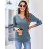 imageZeagoo Long Sleeve Shirts for Women V Neck Casual Sweaters Basic Knit 2025 Fall Fashion Pullover TopsBlue
