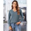 imageZeagoo Long Sleeve Shirts for Women V Neck Casual Sweaters Basic Knit 2025 Fall Fashion Pullover TopsBlue