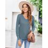 imageZeagoo Long Sleeve Shirts for Women V Neck Casual Sweaters Basic Knit 2025 Fall Fashion Pullover TopsBlue
