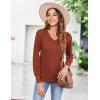 imageZeagoo Long Sleeve Shirts for Women V Neck Casual Sweaters Basic Knit 2025 Fall Fashion Pullover TopsCaramel