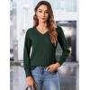 imageZeagoo Long Sleeve Shirts for Women V Neck Casual Sweaters Basic Knit 2025 Fall Fashion Pullover TopsDark Green