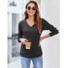imageZeagoo Long Sleeve Shirts for Women V Neck Casual Sweaters Basic Knit 2025 Fall Fashion Pullover TopsDark Grey