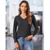 imageZeagoo Long Sleeve Shirts for Women V Neck Casual Sweaters Basic Knit 2025 Fall Fashion Pullover TopsDark Grey