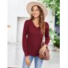 imageZeagoo Long Sleeve Shirts for Women V Neck Casual Sweaters Basic Knit 2025 Fall Fashion Pullover TopsDark Red