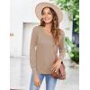 imageZeagoo Long Sleeve Shirts for Women V Neck Casual Sweaters Basic Knit 2025 Fall Fashion Pullover TopsKhaki