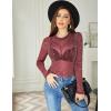 imageZeagoo Mesh Top Women Long Sleeve Shirts See Through Party Layering Mock Neck 2024 Fall Sheer UndershirtRed Shiny Stars