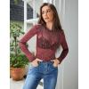 imageZeagoo Mesh Top Women Long Sleeve Shirts See Through Party Layering Mock Neck 2024 Fall Sheer UndershirtRed Shiny Stars