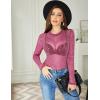 imageZeagoo Mesh Top Women Long Sleeve Shirts See Through Party Layering Mock Neck 2024 Fall Sheer UndershirtRose Shiny Stars