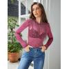 imageZeagoo Mesh Top Women Long Sleeve Shirts See Through Party Layering Mock Neck 2024 Fall Sheer UndershirtRose Shiny Stars