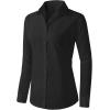 imageZeagoo Womens Button Down Shirts Long Sleeve V Neck Tops Wrinkle Free Collared Work Office Solid Blouses Corset TopsBlack