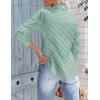 imageZeagoo Womens Button Down Shirts Long Sleeve V Neck Tops Wrinkle Free Collared Work Office Solid Blouses Corset TopsGreen Stripe