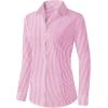 imageZeagoo Womens Button Down Shirts Long Sleeve V Neck Tops Wrinkle Free Collared Work Office Solid Blouses Corset TopsPink Stripe
