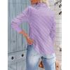 imageZeagoo Womens Button Down Shirts Long Sleeve V Neck Tops Wrinkle Free Collared Work Office Solid Blouses Corset TopsPurple Stripe