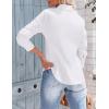 imageZeagoo Womens Button Down Shirts Long Sleeve V Neck Tops Wrinkle Free Collared Work Office Solid Blouses Corset TopsWhite