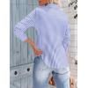 imageZeagoo Womens Button Down Shirts Long Sleeve V Neck Tops Wrinkle Free Collared Work Office Solid Blouses Corset TopsWide Blue Stripe