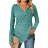 imageZeagoo Womens Casual Tunic Tops Long Sleeve Shirts for Leggings V Neck Button Fall Pullover Blouse Loose SweatshirtsBg