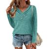 imageZeagoo Womens Casual Tunic Tops Long Sleeve Shirts for Leggings V Neck Button Fall Pullover Blouse Loose SweatshirtsBg