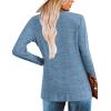 imageZeagoo Womens Casual Tunic Tops Long Sleeve Shirts for Leggings V Neck Button Fall Pullover Blouse Loose SweatshirtsBlue02