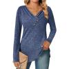 imageZeagoo Womens Casual Tunic Tops Long Sleeve Shirts for Leggings V Neck Button Fall Pullover Blouse Loose SweatshirtsBlv