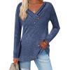 imageZeagoo Womens Casual Tunic Tops Long Sleeve Shirts for Leggings V Neck Button Fall Pullover Blouse Loose SweatshirtsBlv