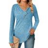 imageZeagoo Womens Casual Tunic Tops Long Sleeve Shirts for Leggings V Neck Button Fall Pullover Blouse Loose SweatshirtsDpb