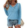 imageZeagoo Womens Casual Tunic Tops Long Sleeve Shirts for Leggings V Neck Button Fall Pullover Blouse Loose SweatshirtsDpb