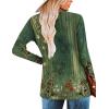 imageZeagoo Womens Casual Tunic Tops Long Sleeve Shirts for Leggings V Neck Button Fall Pullover Blouse Loose SweatshirtsGreenfloral Printed