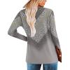 imageZeagoo Womens Casual Tunic Tops Long Sleeve Shirts for Leggings V Neck Button Fall Pullover Blouse Loose SweatshirtsGreyprinted