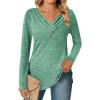 imageZeagoo Womens Casual Tunic Tops Long Sleeve Shirts for Leggings V Neck Button Fall Pullover Blouse Loose SweatshirtsGt