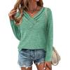 imageZeagoo Womens Casual Tunic Tops Long Sleeve Shirts for Leggings V Neck Button Fall Pullover Blouse Loose SweatshirtsGt