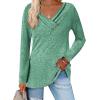 imageZeagoo Womens Casual Tunic Tops Long Sleeve Shirts for Leggings V Neck Button Fall Pullover Blouse Loose SweatshirtsGt