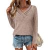 imageZeagoo Womens Casual Tunic Tops Long Sleeve Shirts for Leggings V Neck Button Fall Pullover Blouse Loose SweatshirtsLt