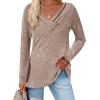 imageZeagoo Womens Casual Tunic Tops Long Sleeve Shirts for Leggings V Neck Button Fall Pullover Blouse Loose SweatshirtsLt