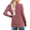 imageZeagoo Womens Casual Tunic Tops Long Sleeve Shirts for Leggings V Neck Button Fall Pullover Blouse Loose SweatshirtsRed02