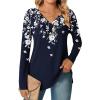 imageZeagoo Womens Casual Tunic Tops Long Sleeve Shirts for Leggings V Neck Button Fall Pullover Blouse Loose SweatshirtsSf103