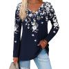 imageZeagoo Womens Casual Tunic Tops Long Sleeve Shirts for Leggings V Neck Button Fall Pullover Blouse Loose SweatshirtsSf103