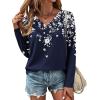 imageZeagoo Womens Casual Tunic Tops Long Sleeve Shirts for Leggings V Neck Button Fall Pullover Blouse Loose SweatshirtsSf103