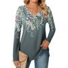 imageZeagoo Womens Casual Tunic Tops Long Sleeve Shirts for Leggings V Neck Button Fall Pullover Blouse Loose SweatshirtsWf71