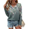 imageZeagoo Womens Casual Tunic Tops Long Sleeve Shirts for Leggings V Neck Button Fall Pullover Blouse Loose SweatshirtsWf71