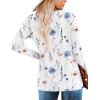 imageZeagoo Womens Casual Tunic Tops Long Sleeve Shirts for Leggings V Neck Button Fall Pullover Blouse Loose SweatshirtsWhiteprinted