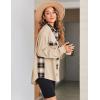 imageZeagoo Womens Corduroy Flannel Shacket Jacket Casual Plaid Button Down Shirts Long Sleeve Fall Tops with PocketsApricot