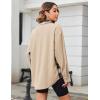 imageZeagoo Womens Corduroy Flannel Shacket Jacket Casual Plaid Button Down Shirts Long Sleeve Fall Tops with PocketsApricot