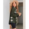 imageZeagoo Womens Corduroy Flannel Shacket Jacket Casual Plaid Button Down Shirts Long Sleeve Fall Tops with PocketsArmy Green