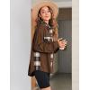 imageZeagoo Womens Corduroy Flannel Shacket Jacket Casual Plaid Button Down Shirts Long Sleeve Fall Tops with PocketsBrown