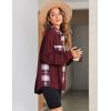 imageZeagoo Womens Corduroy Flannel Shacket Jacket Casual Plaid Button Down Shirts Long Sleeve Fall Tops with PocketsDark Red