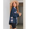 imageZeagoo Womens Corduroy Flannel Shacket Jacket Casual Plaid Button Down Shirts Long Sleeve Fall Tops with PocketsNavy Blue