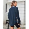 imageZeagoo Womens Corduroy Flannel Shacket Jacket Casual Plaid Button Down Shirts Long Sleeve Fall Tops with PocketsNavy Blue