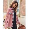 imageZeagoo Womens Corduroy Flannel Shacket Jacket Casual Plaid Button Down Shirts Long Sleeve Fall Tops with PocketsOrange Pink