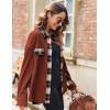 imageZeagoo Womens Corduroy Flannel Shacket Jacket Casual Plaid Button Down Shirts Long Sleeve Fall Tops with PocketsTerracotta