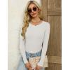 imageZeagoo Womens Long Sleeve Ribbed Shirt 2025 Fall Knit Sweater Basic Slim Fit Tops Crewneck Cute OutfitsAwhite